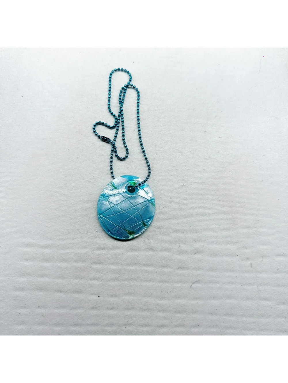5508gc. Blue Art Glass Necklace